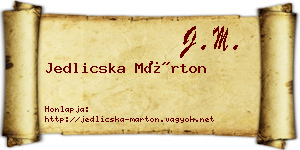 Jedlicska Márton névjegykártya