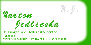 marton jedlicska business card